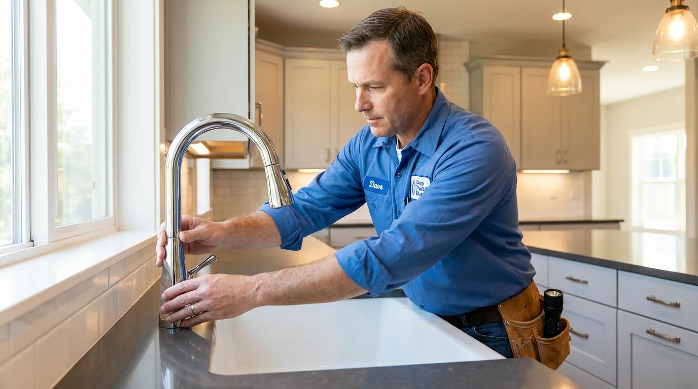 Kitchen faucet installation by Johns Plumbing LLC in Gordo