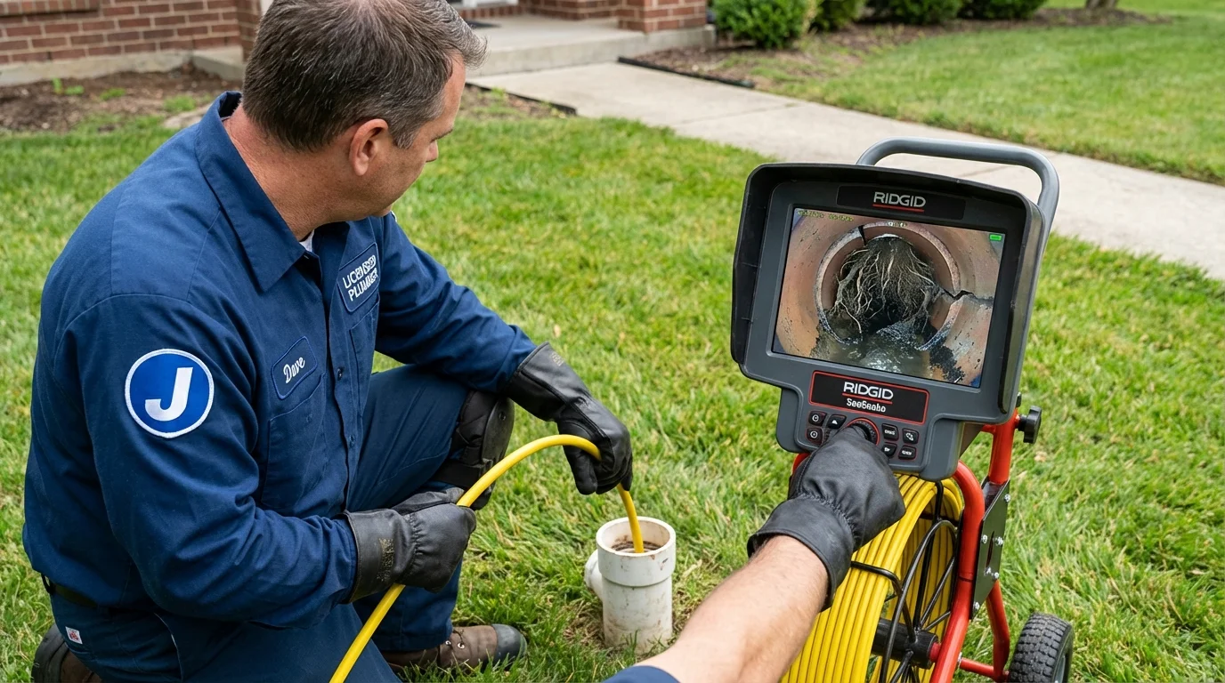 Sewer camera inspection being performed by Johns Plumbing LLC in Gordo