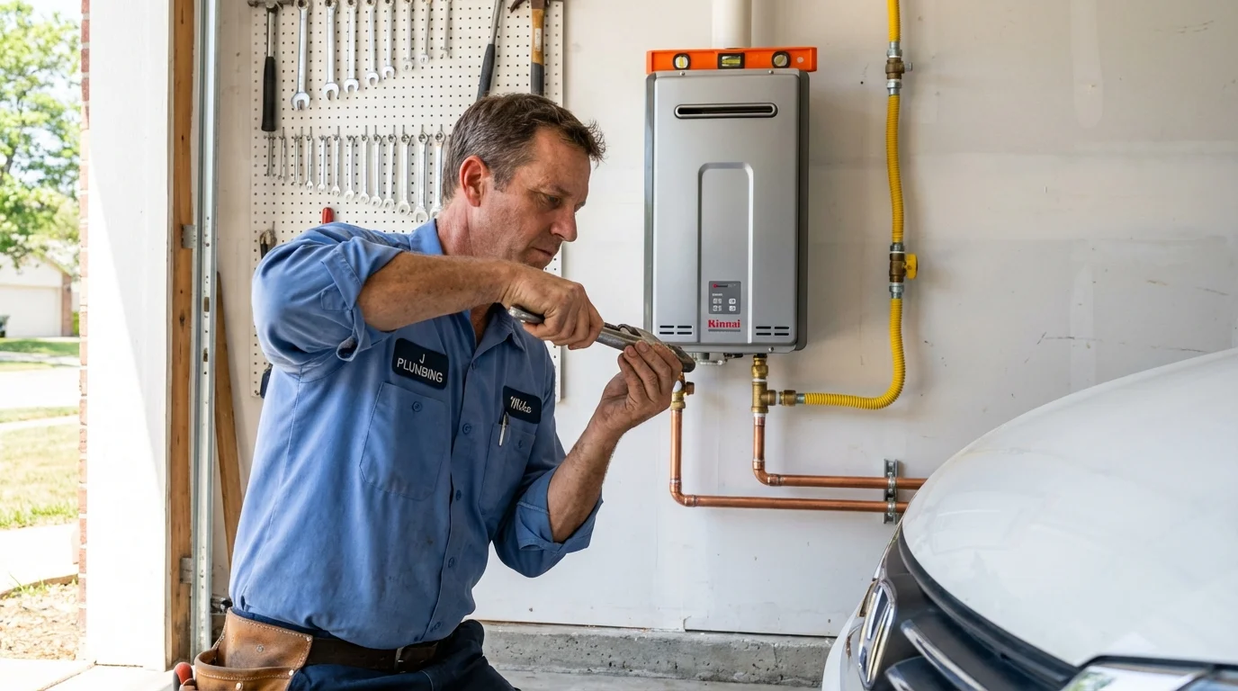 Tankless water heater installation by a Johns Plumbing LLC plumber in Gordo